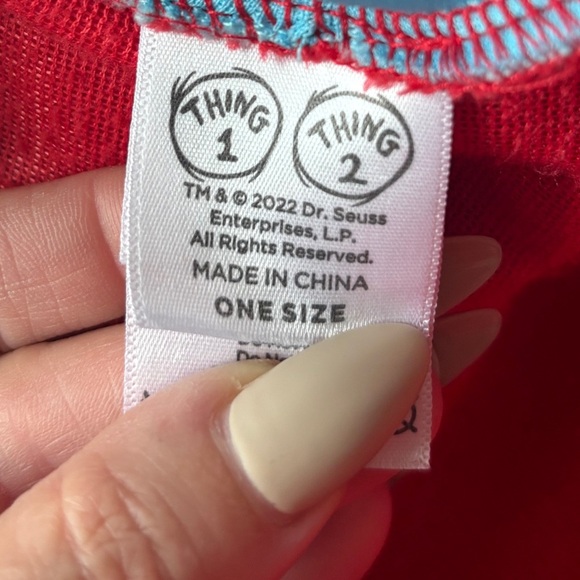 Dr Suess Thing 1 & 2 Halloween Costume Adult One Size Unisex - Picture 8 of 11